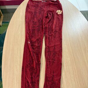Boston College Eagles Leggings Women's Small Maroon Under Armour Heat Gear Ankle
